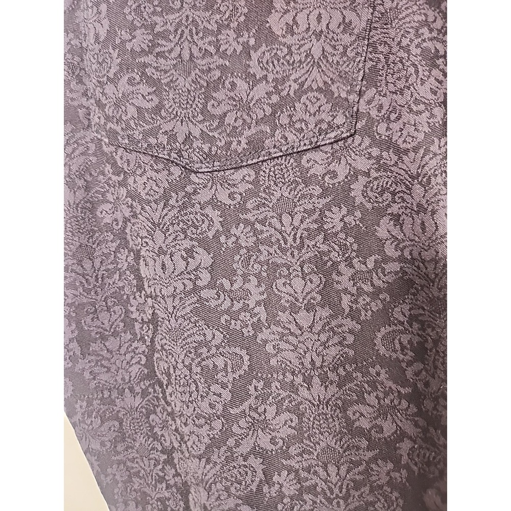 LRL Ralph Lauren Ladies Size 12 Floral Navy Blue Gray Straight Stretch Jeans - Picture 11 of 12
